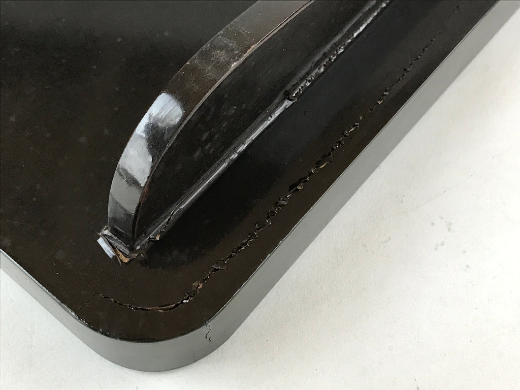 Japanese Lacquered Wooden Legged Tray Table Vtg Square Ozen Black Red L110