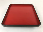 Japanese Lacquered Wooden Legged Tray Table Vtg Square Ozen Black Red L110