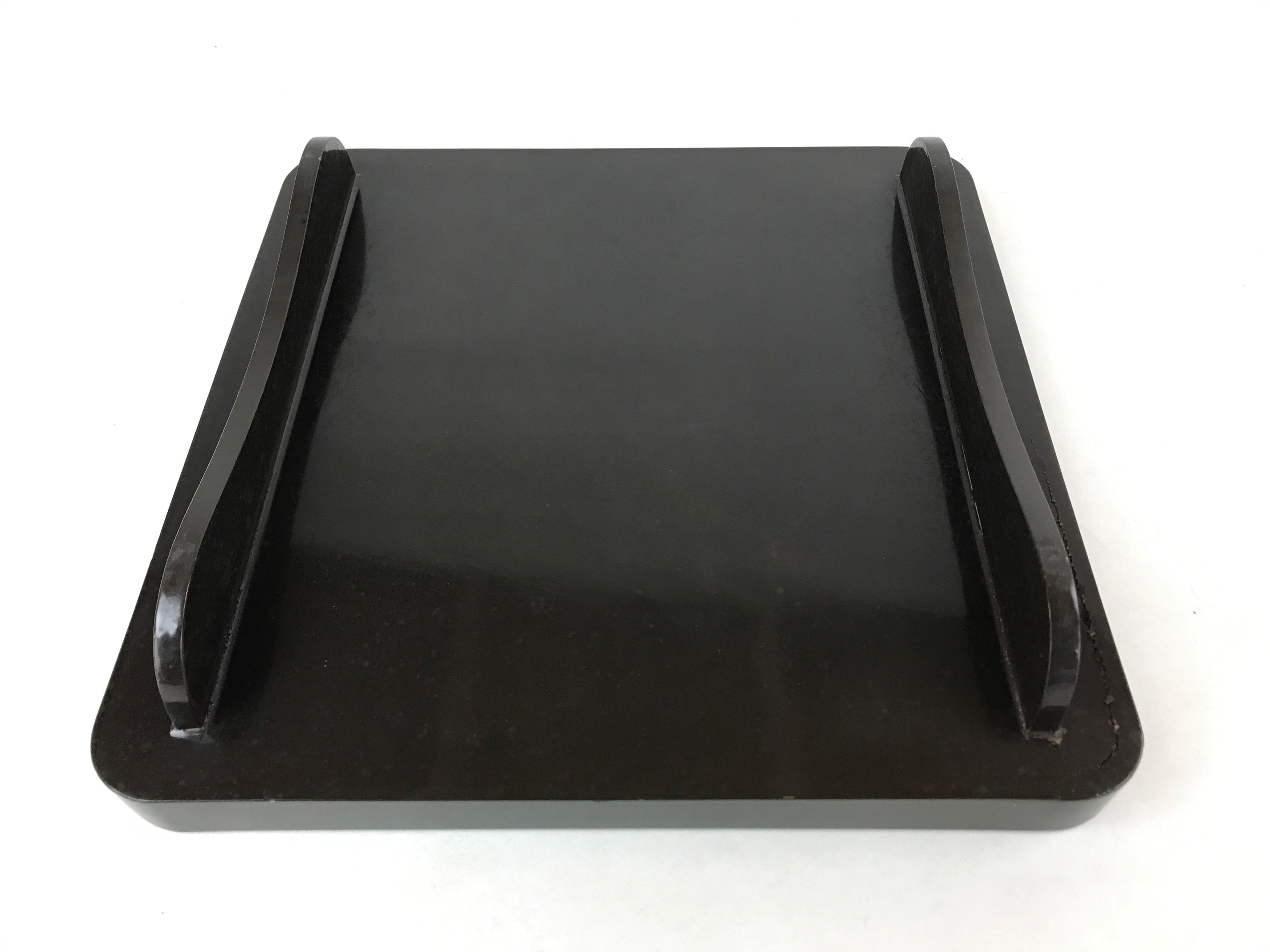 Japanese Lacquered Wooden Legged Tray Table Vtg Square Ozen Black Red L110
