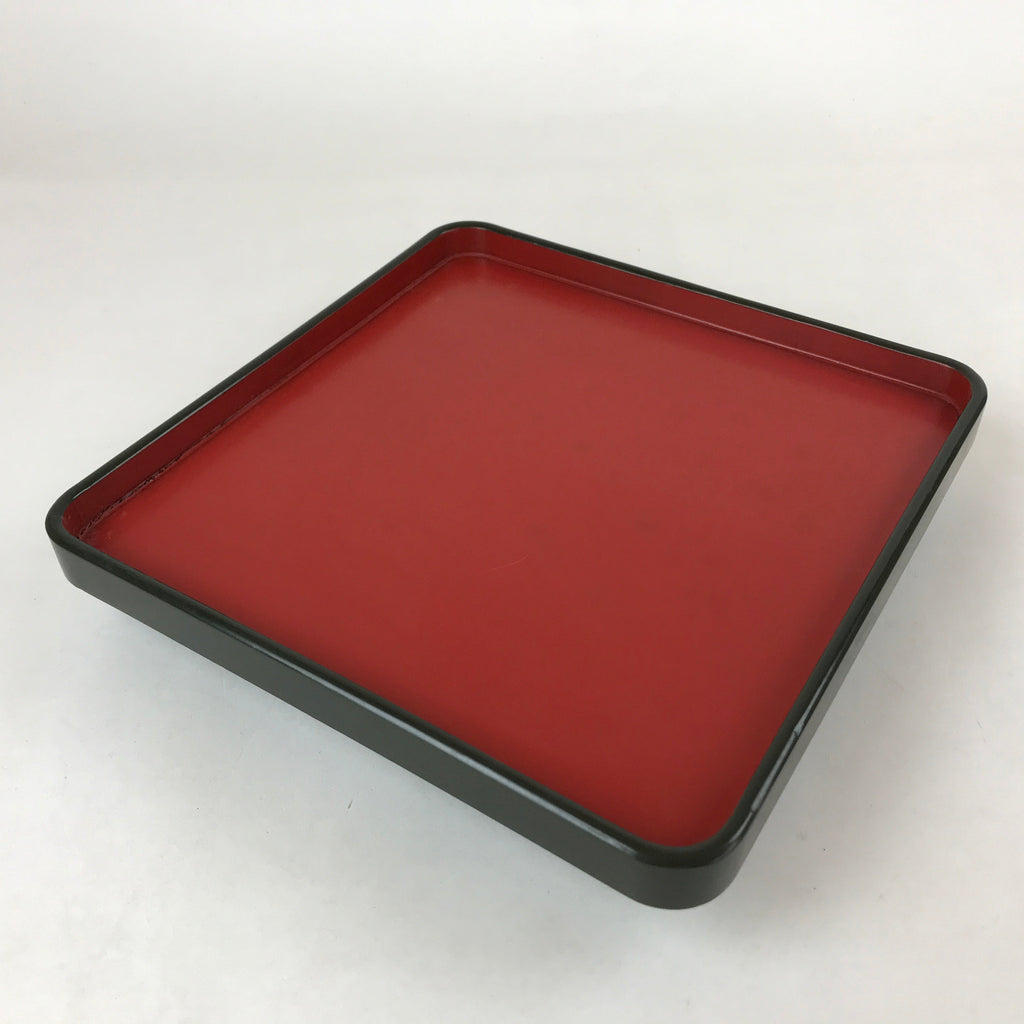 Japanese Lacquered Wooden Legged Tray Table Vtg Square Ozen Black Red L110