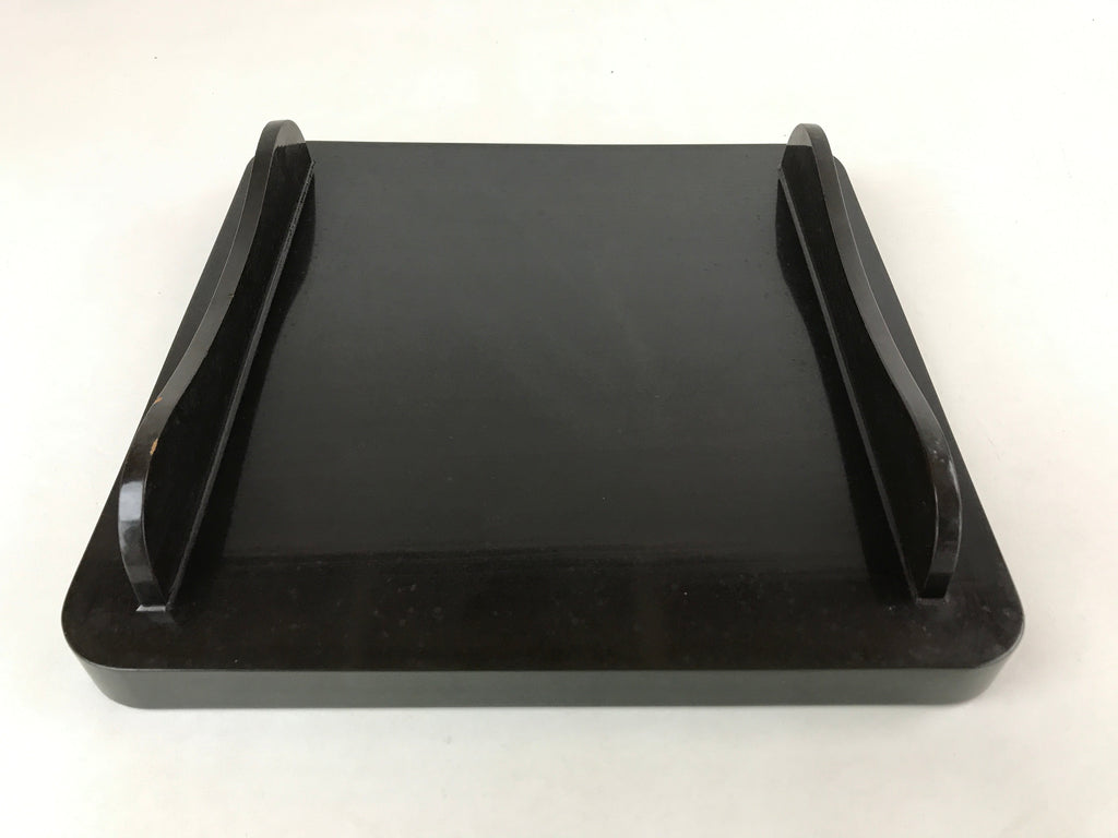 Japanese Lacquered Wooden Legged Tray Table Vtg Square Ozen Black Red L111