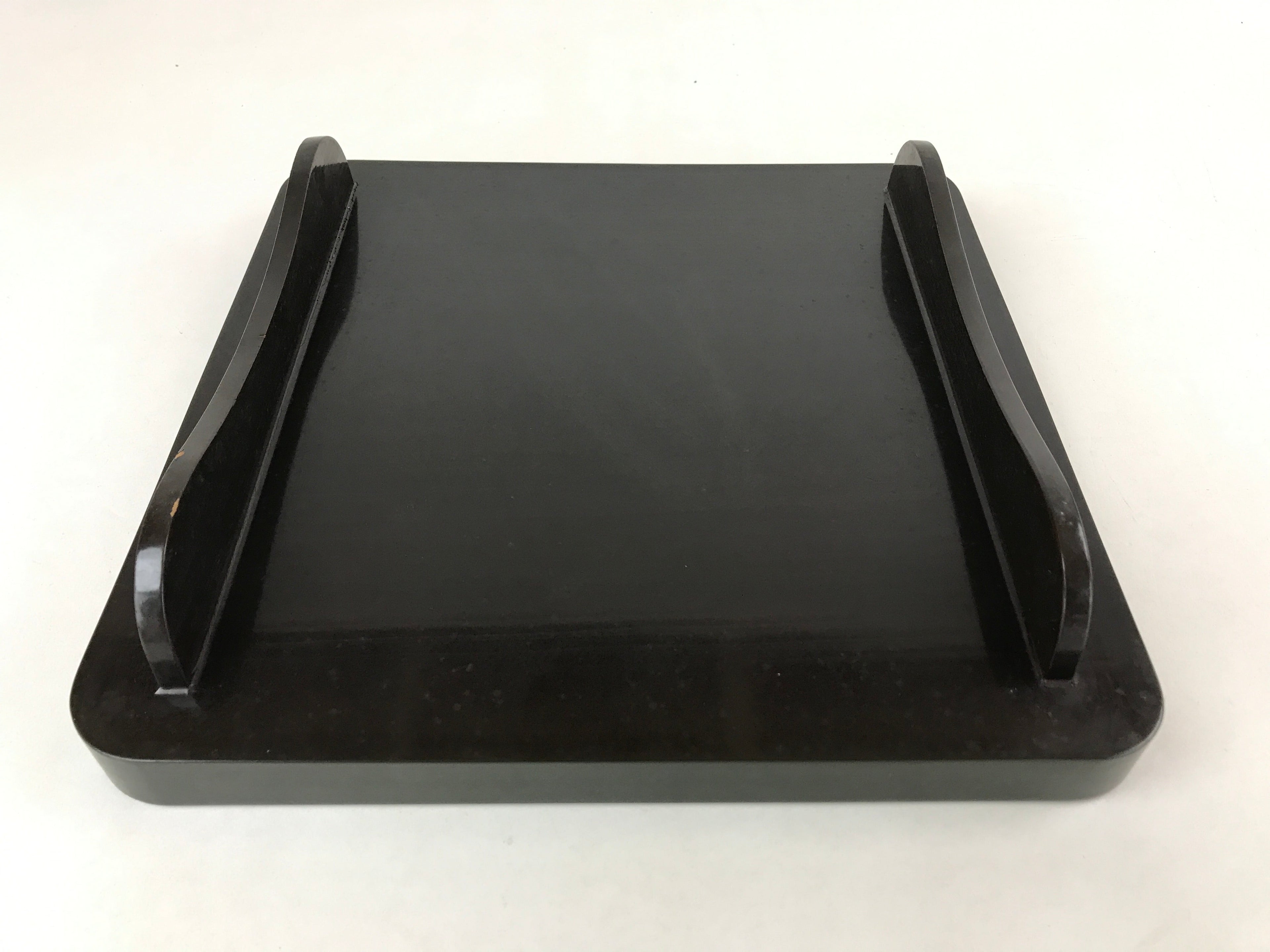 Japanese Lacquered Wooden Legged Tray Table Vtg Square Ozen Black Red L111