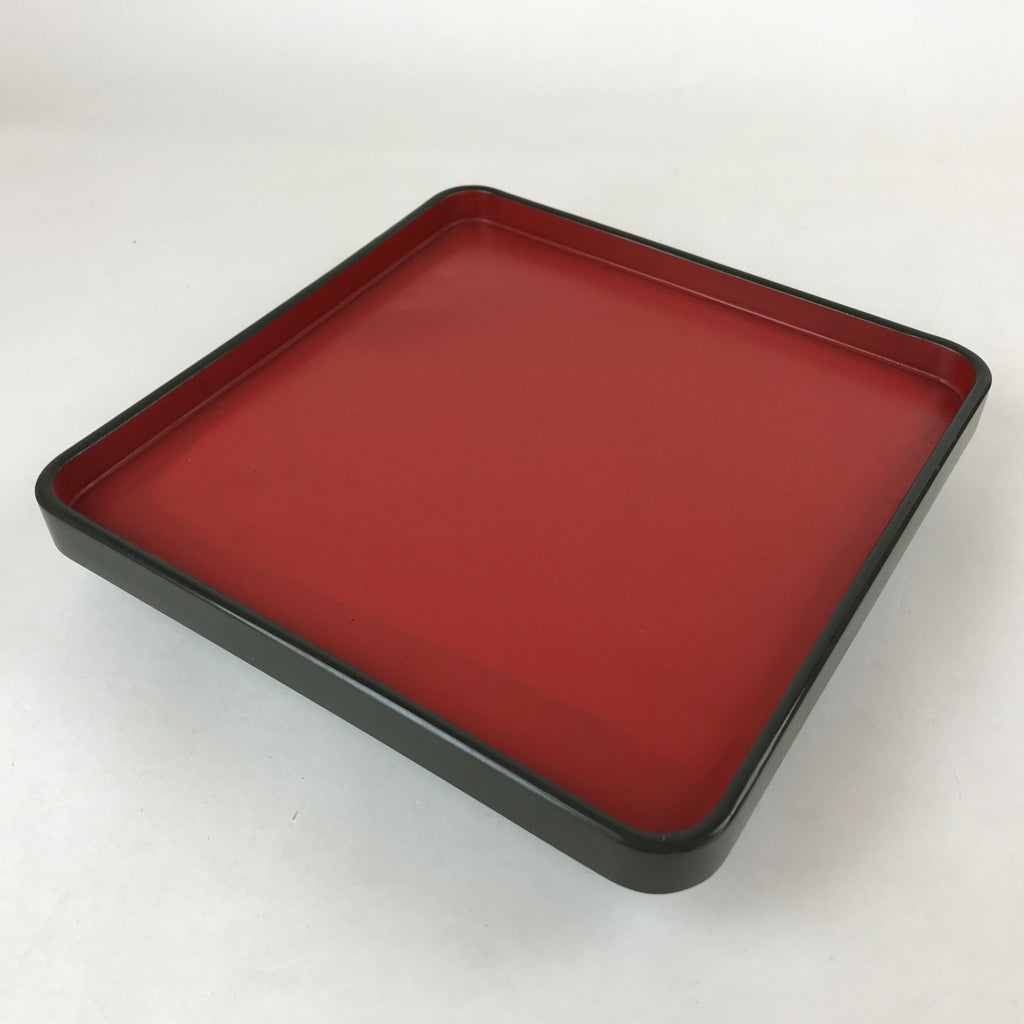 Japanese Lacquered Wooden Legged Tray Table Vtg Square Ozen Black Red L111