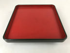 Japanese Lacquered Wooden Legged Tray Table Vtg Square Ozen Black Red L112