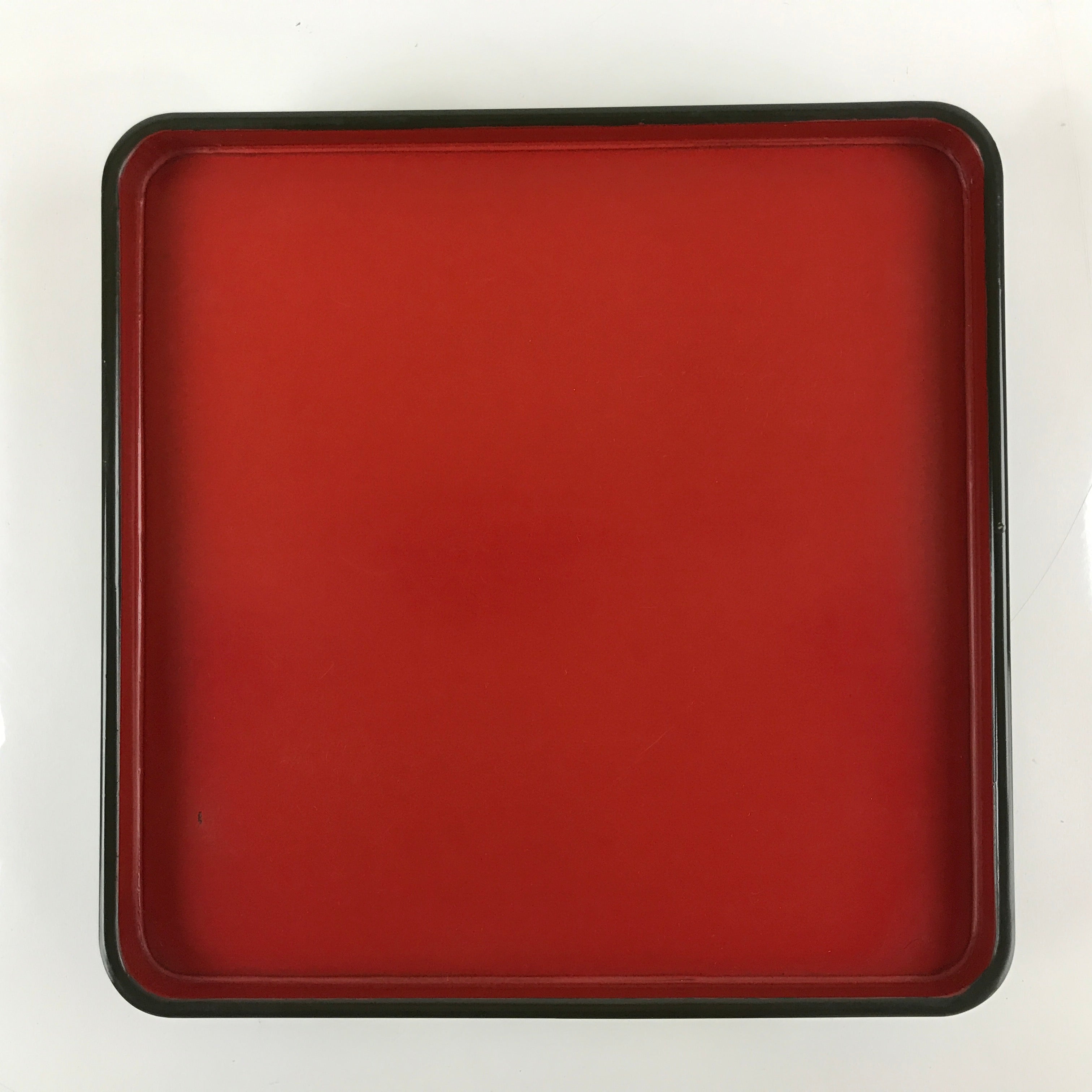 Japanese Lacquered Wooden Legged Tray Table Vtg Square Ozen Black Red L183