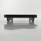 Japanese Lacquered Wooden Legged Tray Table Vtg Square Ozen Black Red L185