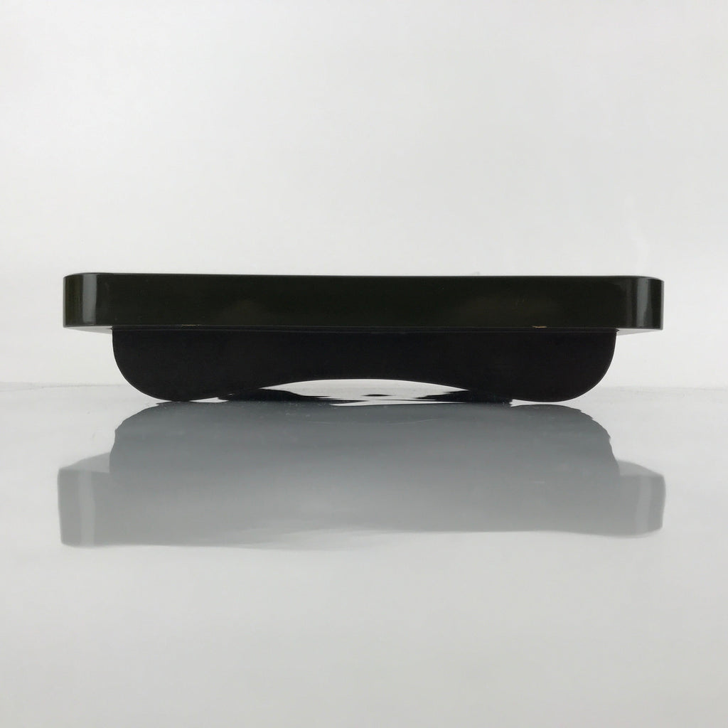 Japanese Lacquered Wooden Legged Tray Table Vtg Square Ozen Black Red L186
