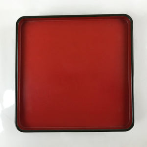 Japanese Lacquered Wooden Legged Tray Table Vtg Square Ozen Black Red L189