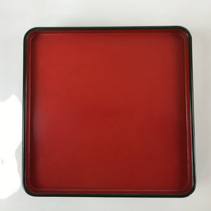 Japanese Lacquered Wooden Legged Tray Table Vtg Square Ozen Black Red L190