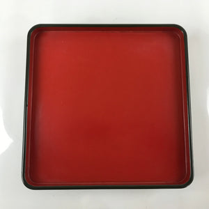 Japanese Lacquered Wooden Legged Tray Table Vtg Square Ozen Black Red L191