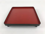 Japanese Lacquered Wooden Legged Tray Table Vtg Square Ozen Black Red UR985