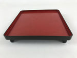 Japanese Lacquered Wooden Legged Tray Table Vtg Square Ozen Black Red UR986