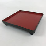Japanese Lacquered Wooden Legged Tray Table Vtg Square Ozen Black Red UR986