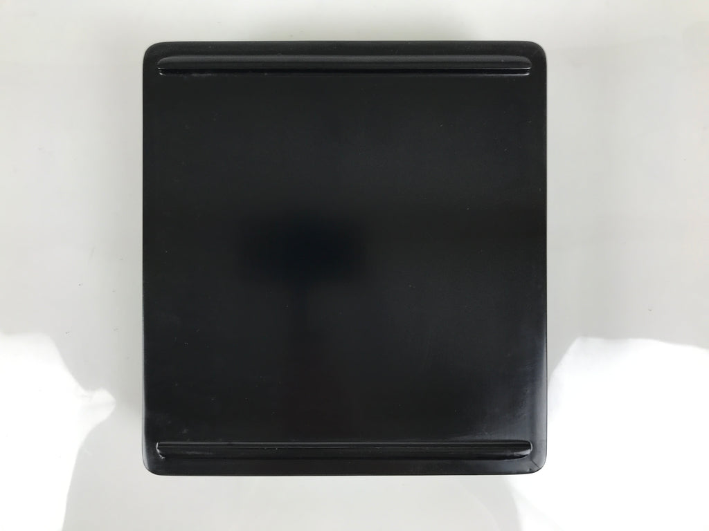 Japanese Lacquered Wooden Lidded Bento Box Vtg Jubako Classic Black Red L617