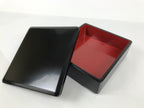 Japanese Lacquered Wooden Lidded Bento Box Vtg Jubako Classic Black Red L617