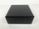 Japanese Lacquered Wooden Lidded Bento Box Vtg Jubako Classic Black Red L617