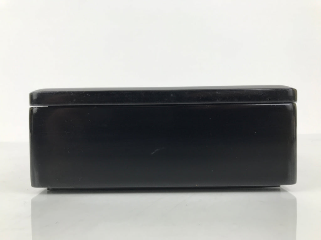 Japanese Lacquered Wooden Lidded Bento Box Vtg Jubako Classic Black Red L617