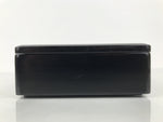 Japanese Lacquered Wooden Lidded Bento Box Vtg Jubako Classic Black Red L617