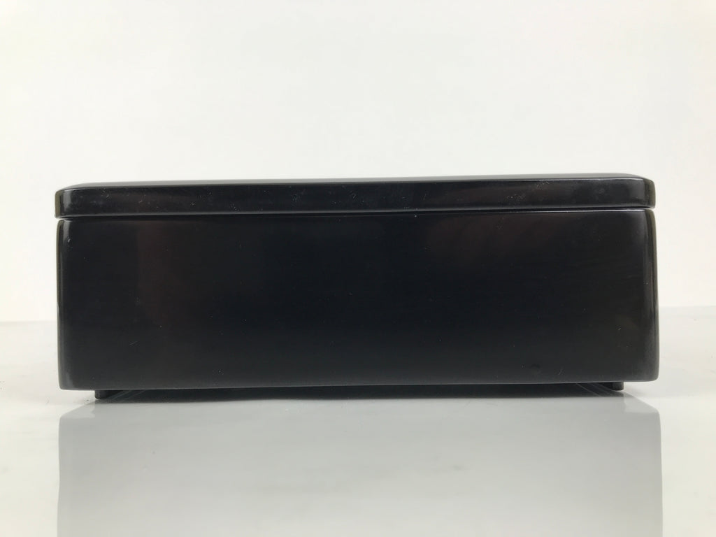 Japanese Lacquered Wooden Lidded Bento Box Vtg Jubako Classic Black Red L617