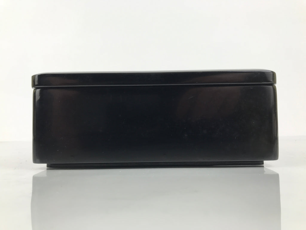 Japanese Lacquered Wooden Lidded Bento Box Vtg Jubako Classic Black Red L617