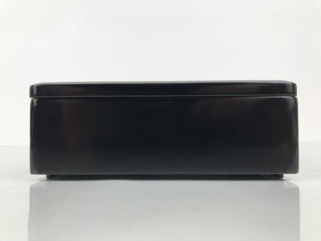 Japanese Lacquered Wooden Lidded Bento Box Vtg Jubako Classic Black Red L617