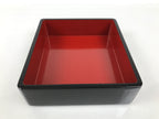 Japanese Lacquered Wooden Lidded Bento Box Vtg Jubako Classic Black Red L617