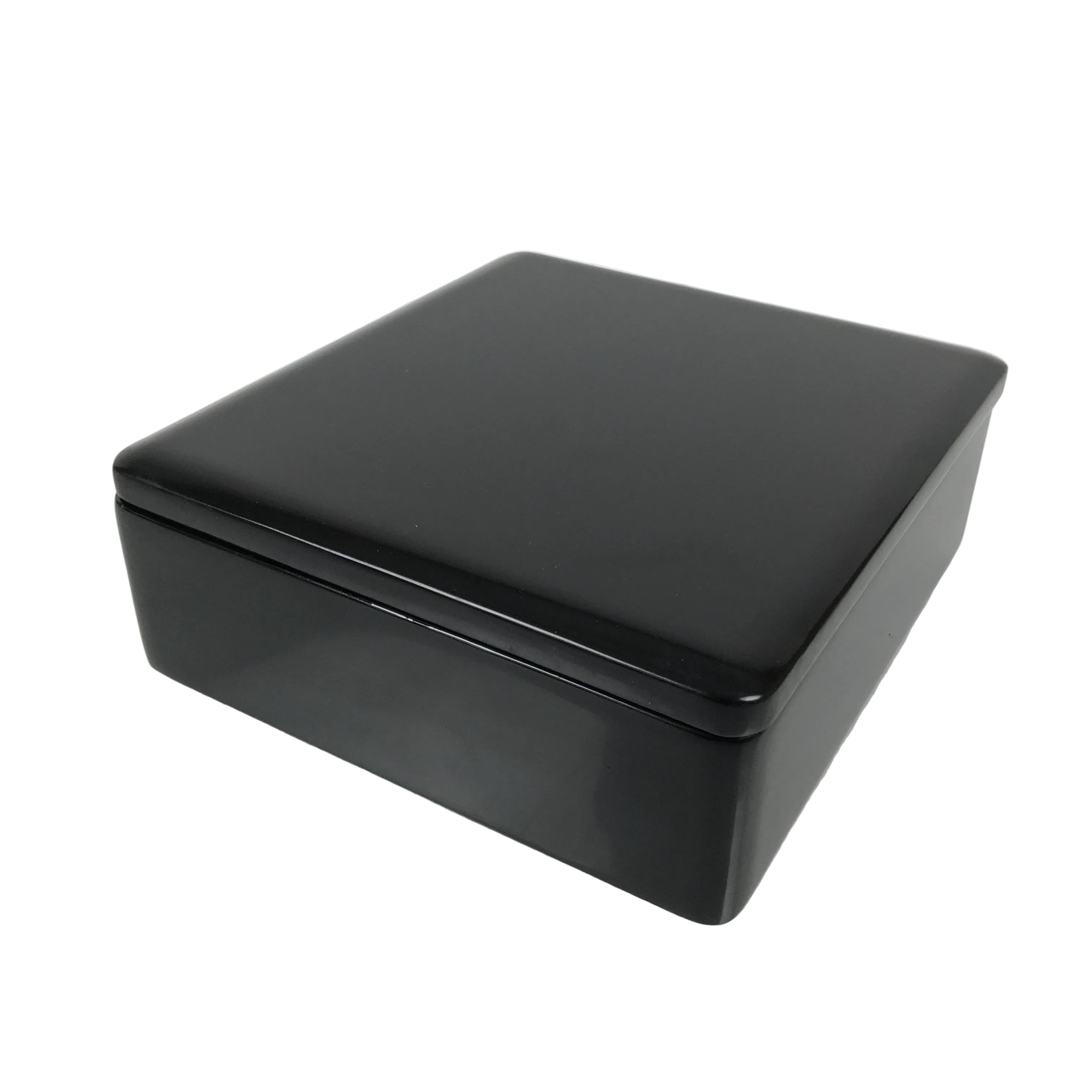 Japanese Lacquered Wooden Lidded Bento Box Vtg Jubako Classic Black Red L617