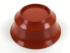 Japanese Lacquered Wooden Lidded Bowl Nimonowan Vtg Gold Carving Red Brown LB117