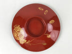 Japanese Lacquered Wooden Lidded Bowl Nimonowan Vtg Makie Red Black LB108