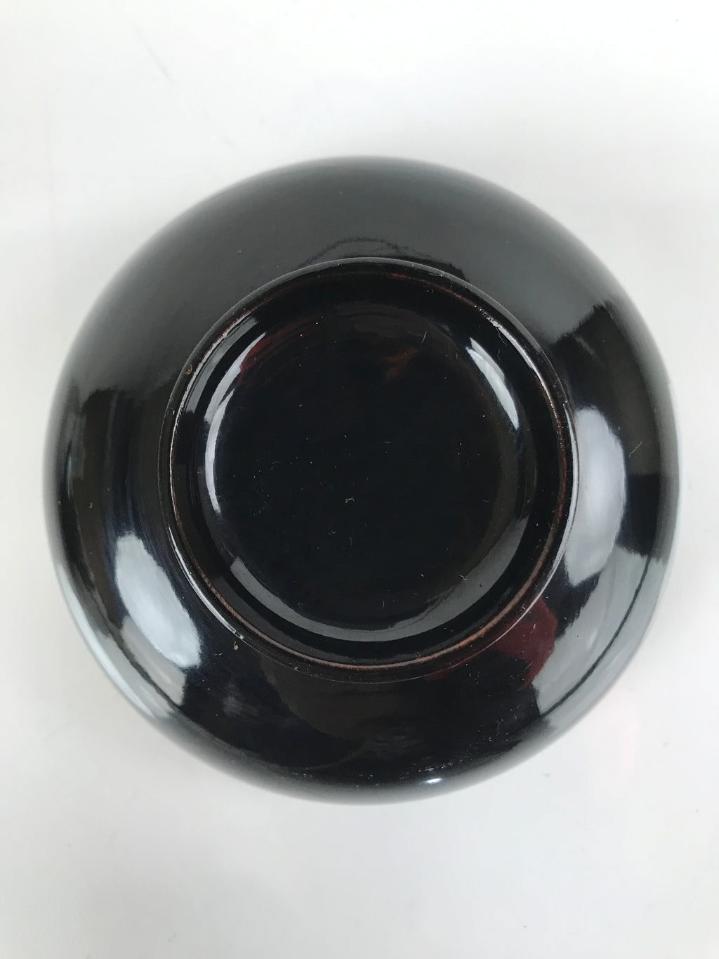 Japanese Lacquered Wooden Lidded Bowl Nimonowan Vtg Simple Black Gold LB116