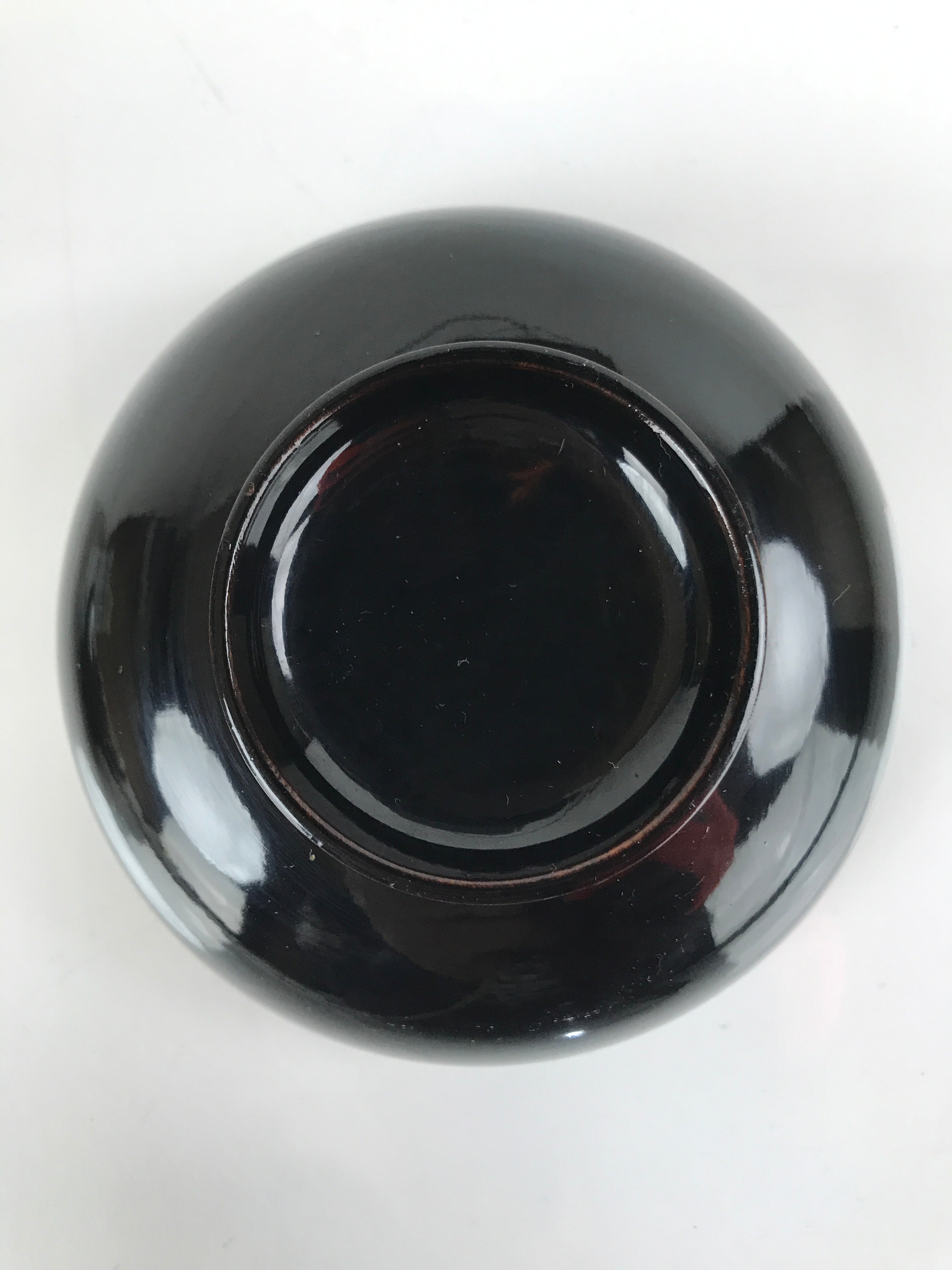 Japanese Lacquered Wooden Lidded Bowl Nimonowan Vtg Simple Black Gold LB116