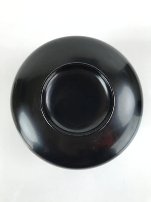 Japanese Lacquered Wooden Lidded Bowl Owan Vtg Rice Soup Dish Black LB112