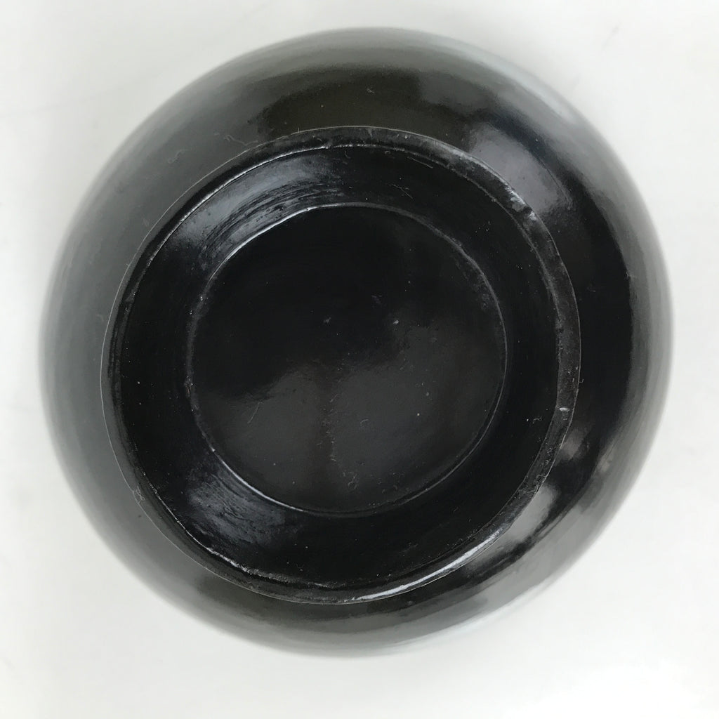 Japanese Lacquered Wooden Lidded Bowl Owan Vtg Rice Soup Dish Black Red LB128