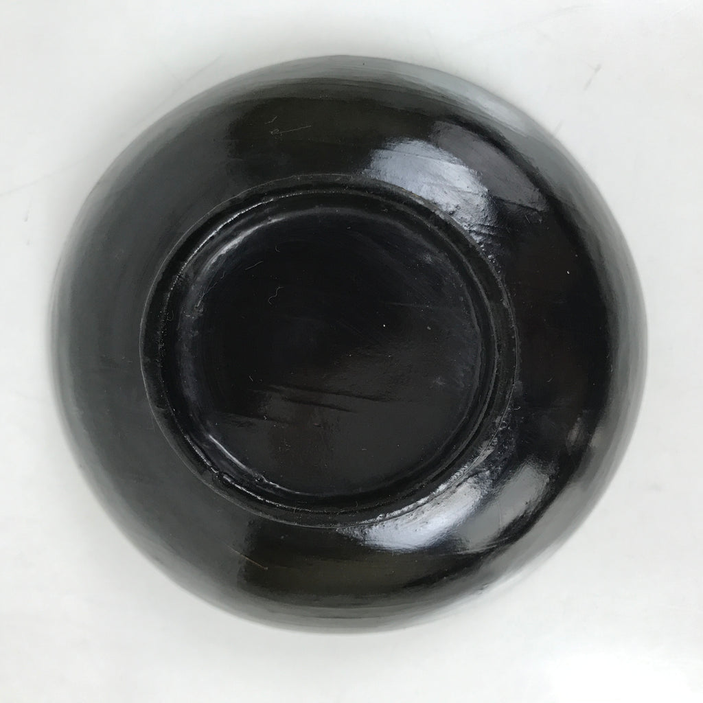 Japanese Lacquered Wooden Lidded Bowl Owan Vtg Rice Soup Dish Black Red LB128