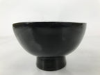 Japanese Lacquered Wooden Lidded Bowl Owan Vtg Rice Soup Dish Black Red LB129