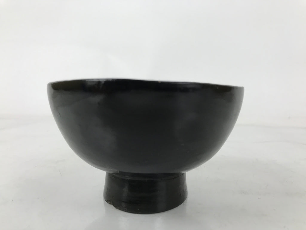 Japanese Lacquered Wooden Lidded Bowl Owan Vtg Rice Soup Dish Black Red LB129