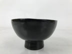 Japanese Lacquered Wooden Lidded Bowl Owan Vtg Rice Soup Dish Black Red LB129