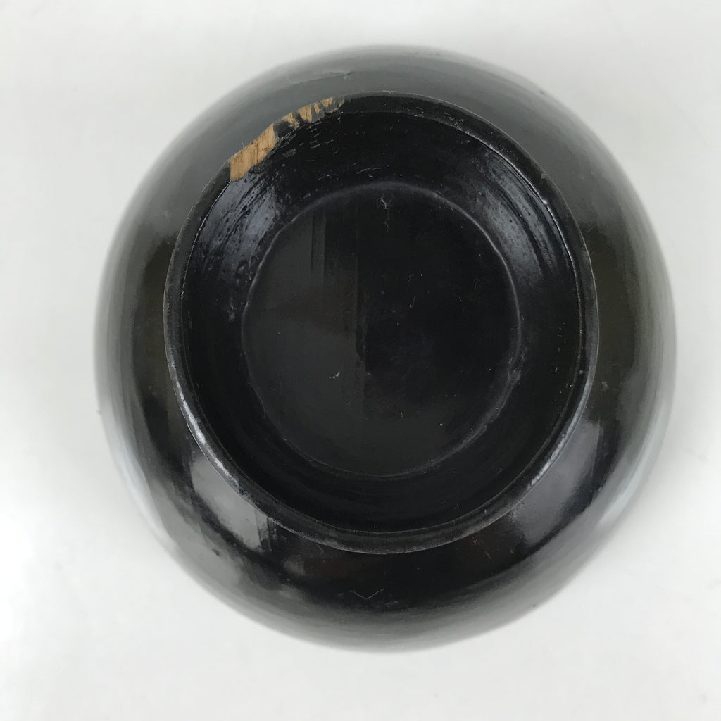 Japanese Lacquered Wooden Lidded Bowl Owan Vtg Rice Soup Dish Black Red LB129