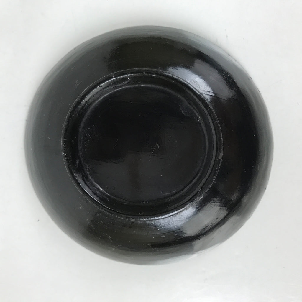 Japanese Lacquered Wooden Lidded Bowl Owan Vtg Rice Soup Dish Black Red LB129
