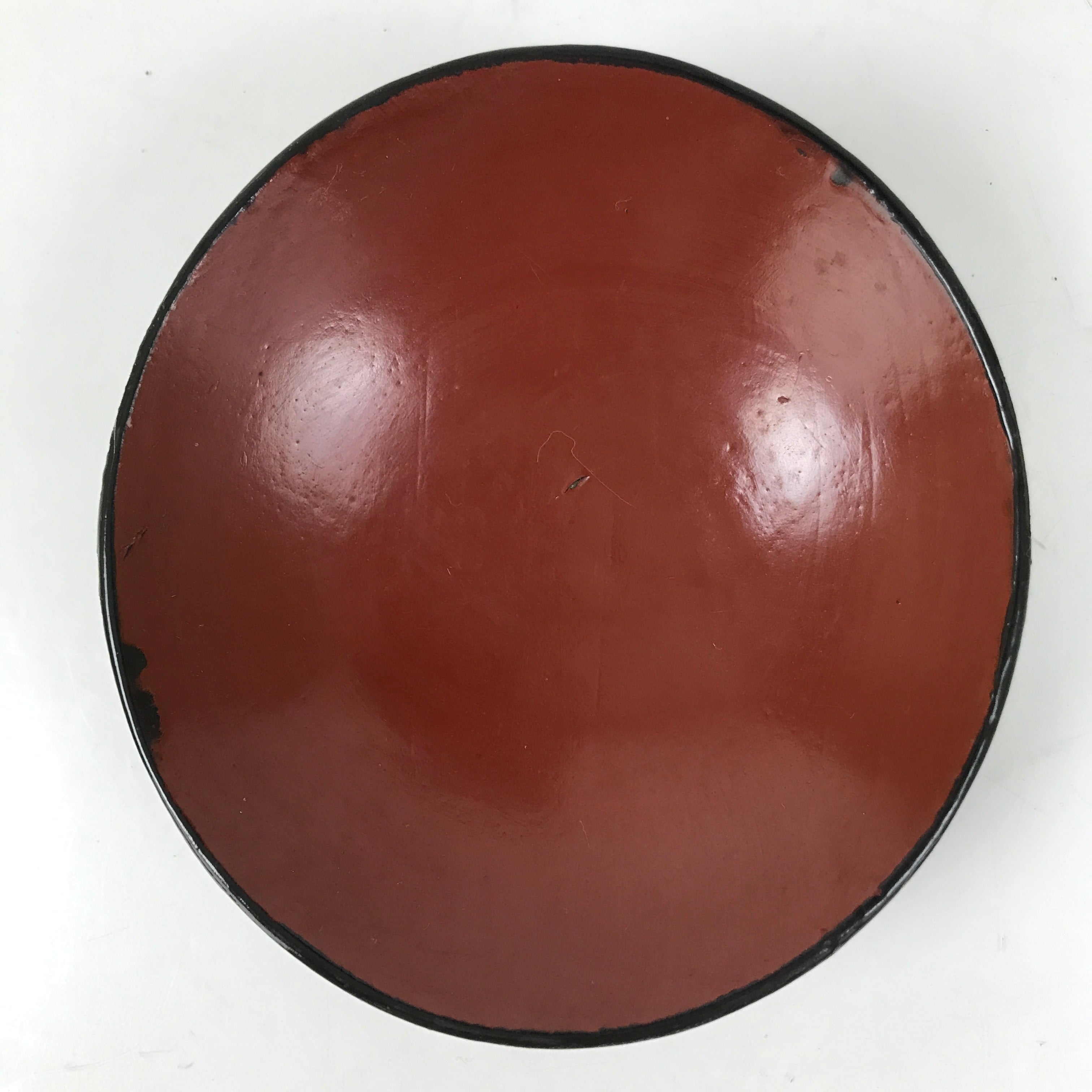 Japanese Lacquered Wooden Lidded Bowl Owan Vtg Rice Soup Dish Black Red LB130