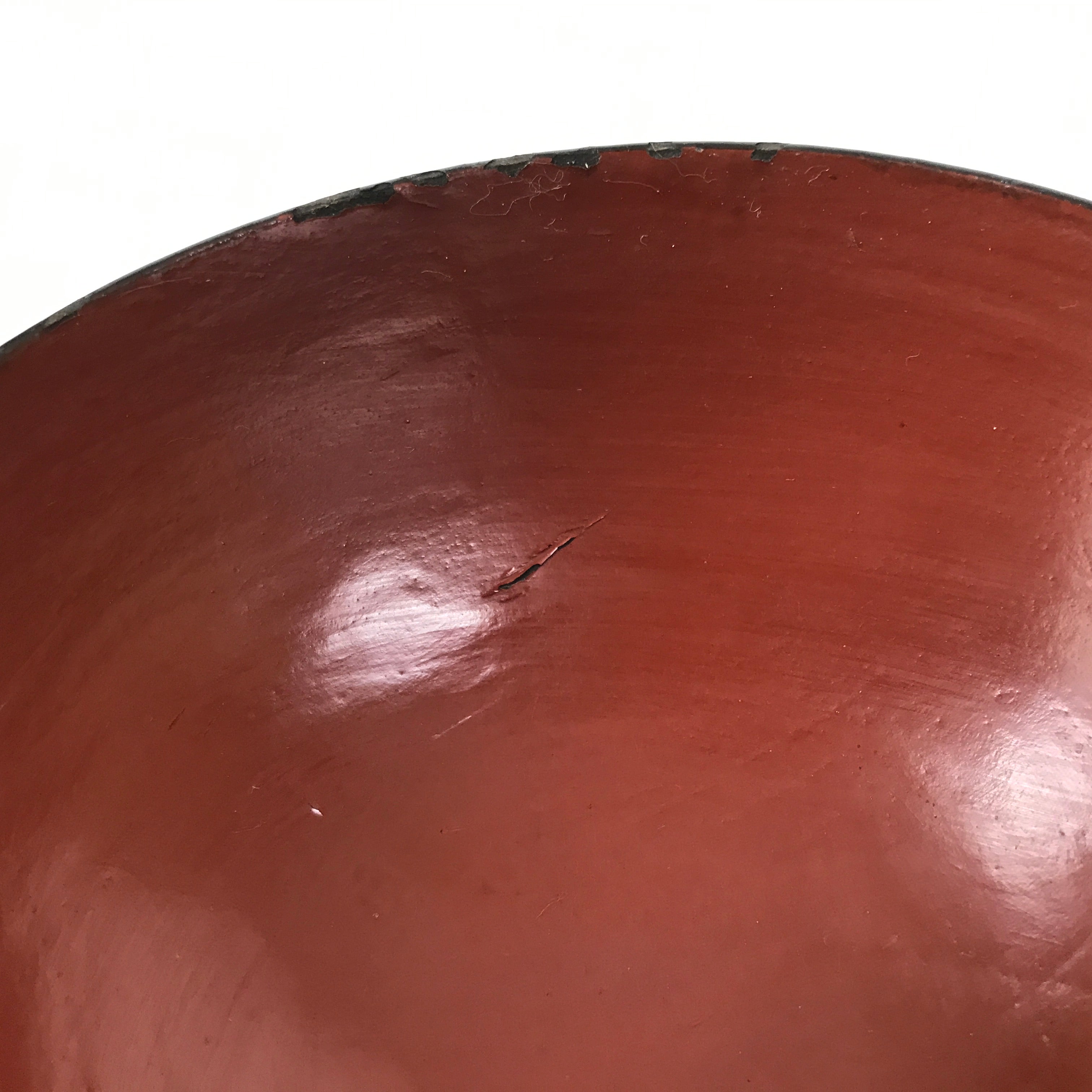 Japanese Lacquered Wooden Lidded Bowl Owan Vtg Rice Soup Dish Black Red LB130