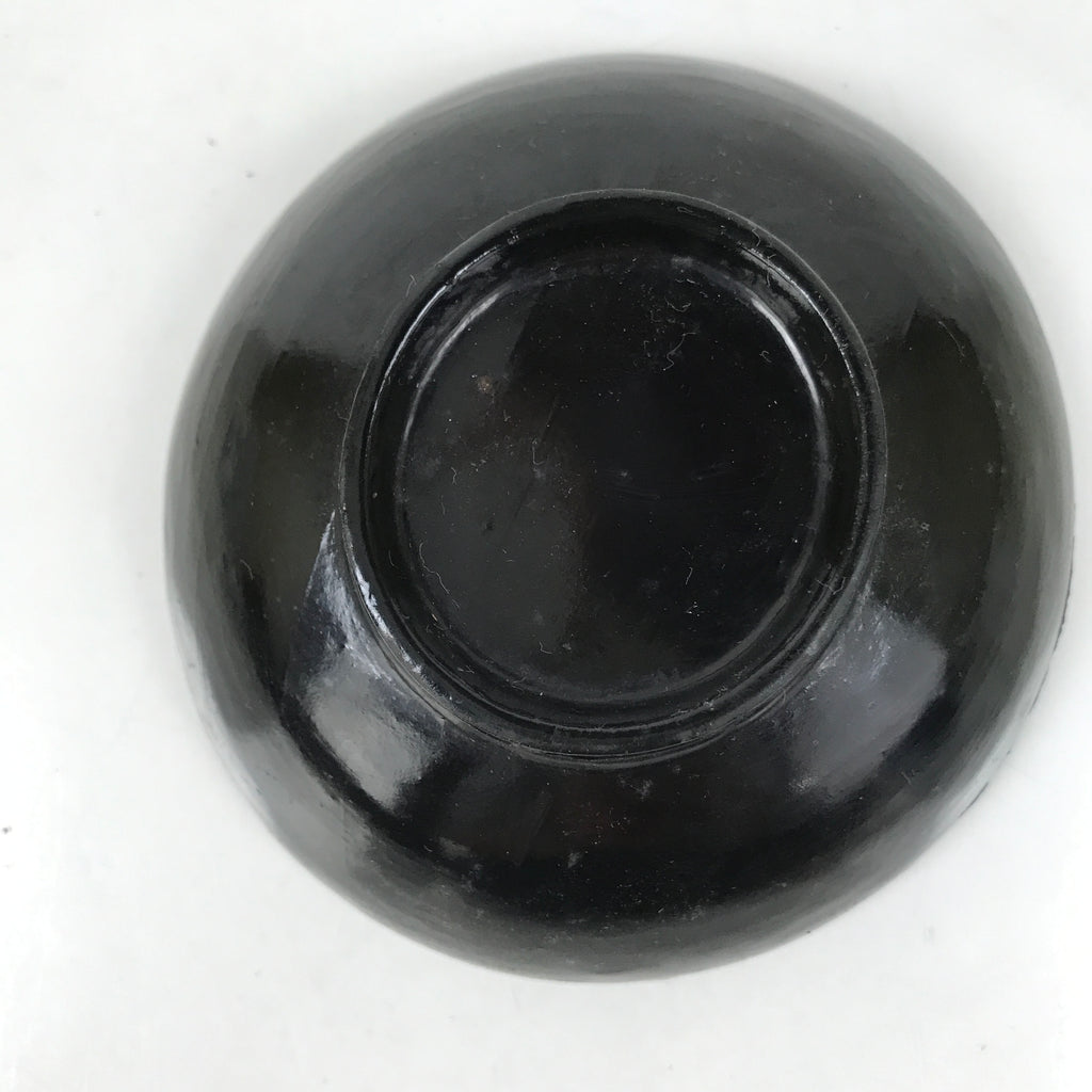 Japanese Lacquered Wooden Lidded Bowl Owan Vtg Rice Soup Dish Black Red LB130