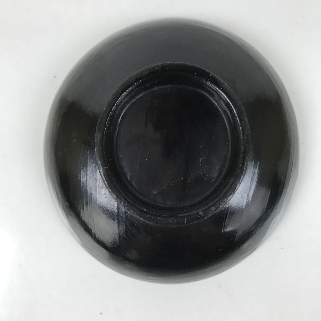 Japanese Lacquered Wooden Lidded Bowl Owan Vtg Rice Soup Dish Black Red LB131
