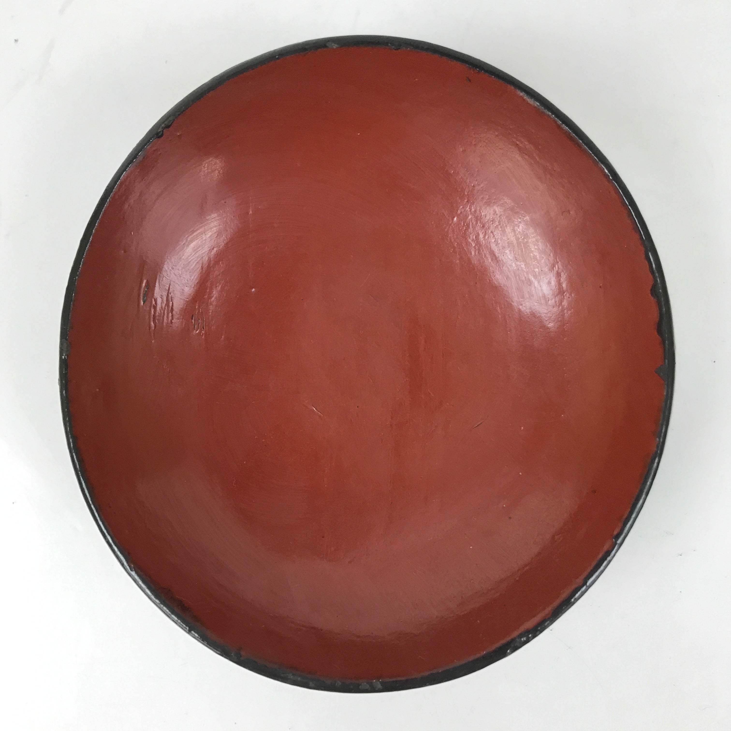 Japanese Lacquered Wooden Lidded Bowl Owan Vtg Rice Soup Dish Black Red LB131