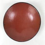 Japanese Lacquered Wooden Lidded Bowl Owan Vtg Rice Soup Dish Black Red LB132
