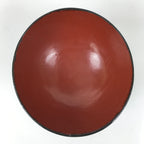 Japanese Lacquered Wooden Lidded Bowl Owan Vtg Rice Soup Dish Black Red LB132