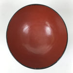 Japanese Lacquered Wooden Lidded Bowl Owan Vtg Rice Soup Dish Black Red LB132