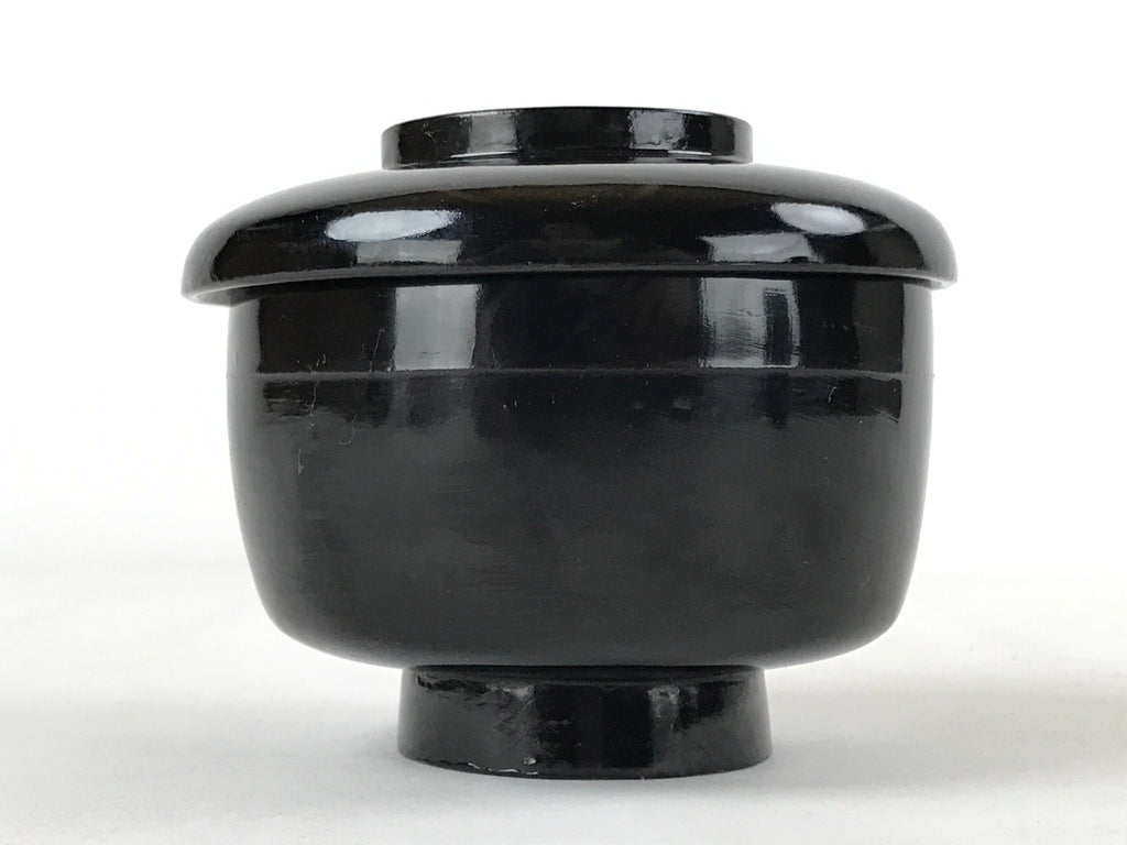 Japanese Lacquered Wooden Lidded Bowl Owan Vtg Rice Soup Dish Red Black LB100