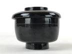 Japanese Lacquered Wooden Lidded Bowl Owan Vtg Rice Soup Dish Red Black LB100
