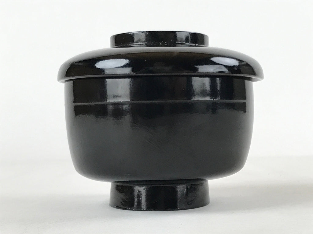 Japanese Lacquered Wooden Lidded Bowl Owan Vtg Rice Soup Dish Red Black LB100